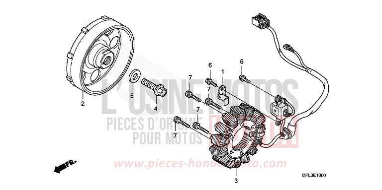 GENERATRICE de CBR1000RR "Fireblade" GRAPHITE BLACK (NHB01K) de 2008